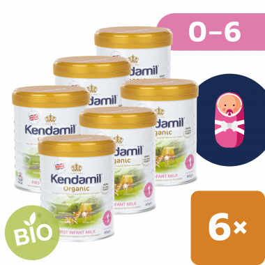 6x BIO plnotučné dojčenské mlieko 800 g DHA+ Kendamil Organic 1