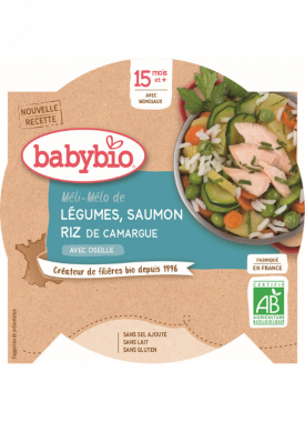 Babybio menu zelenina s lososom a ryžou 260g