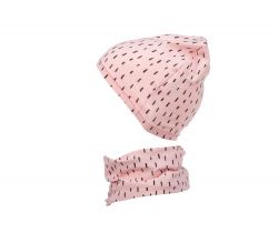 Bavlnená čiapka s nákrčníkom jednovrstvová Emitex Ružová