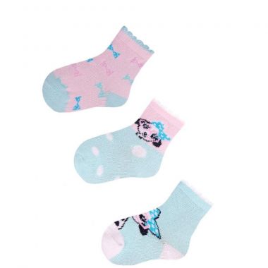Bavlnené ponožky 3 ks Yo Mentol / Pink Girl