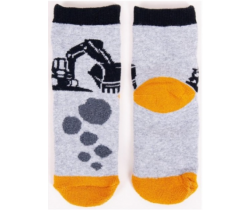 Bavlnené ponožky YO Gray Excavator s protišmykom