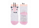 Bavlnené ponožky YO Grey Giraffe s protišmykom