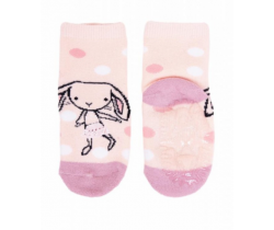 Bavlnené ponožky YO Orange Rabbit s protišmykom