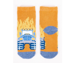 Bavlnené ponožky YO Orange Truck s protišmykom