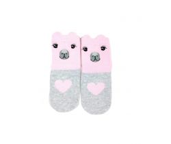 Bavlnené ponožky YO Pink Dog protišmykom