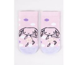 Bavlnené ponožky YO Pink Rabbit s protišmykom