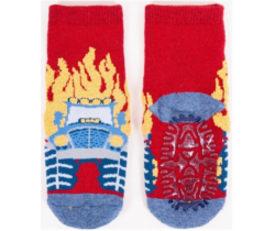 Bavlnené ponožky YO Red Truck s protišmykom