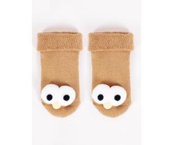 Bavlnené ponožky YO s 3D prvkom Brown Owl Eyes