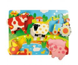 Drevené vkladacie puzzle Bigjigs Toys Farma