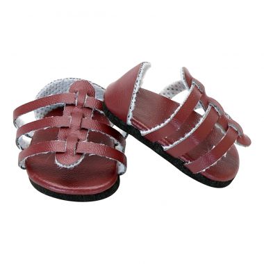 Červené sandále  pre bábiku Petitcollin 28 cm