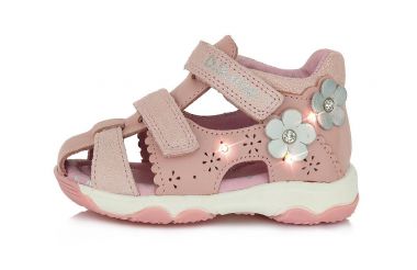 Detské svietiace sandále DDstep Flowers Pink