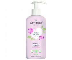 Detské telové mydlo a šampón (2 v 1) Attitude Baby leaves bez vône 473 ml