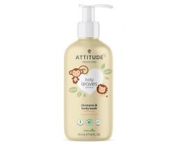 Detské telové mydlo a šampón (2 v 1) Attitude Baby leaves s vôňou hruškovej šťavy 473 ml