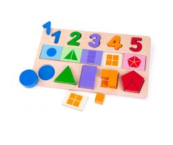 Didaktická doska Bigjigs Toys Čísla, farby, tvary