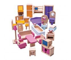 Drevený nábytok do domčeka pre bábiky Bigjigs Toys