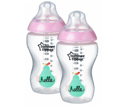 Dojčenská fľaša Tommee Tippee C2N, Ružová, 2ks 340ml, 3m +