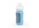 Dojčenská sklenená fľaša široká 240ml EcoViking Silikónový obal