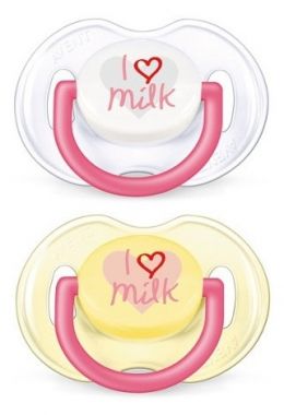 Ortodontický cumlík 2 ks Avent I Love Milk