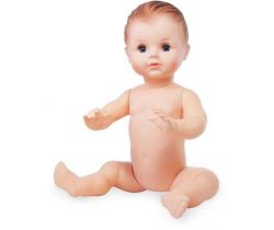Kúpacia bábika Petitcollin Hnedé oči 50 cm