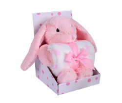 Plyšová hračka + Deka 75x100 cm DuetBaby Bunny Pink