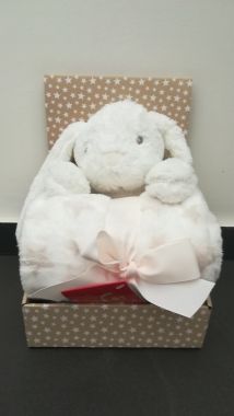 Plyšová hračka + 75x100 cm deka Bobas White Rabbit