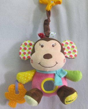 Plyšová hračka s hudbou BabyMix Opička ružová