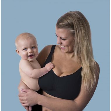 Podprsenka na dojčenie bezšvová Push Up s gélovou kosticou Carriwell Čierna