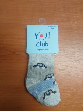 Ponožky froté Yo Grey/Blue Car
