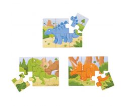 Puzzle 3v1 Bigjigs Toys Dinosaury