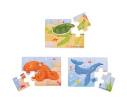 Puzzle 3v1 Bigjigs Toys Morské zvieratká