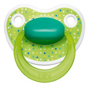 Cumlík anatomický silikónový Bibi Happiness Lovely Dots green