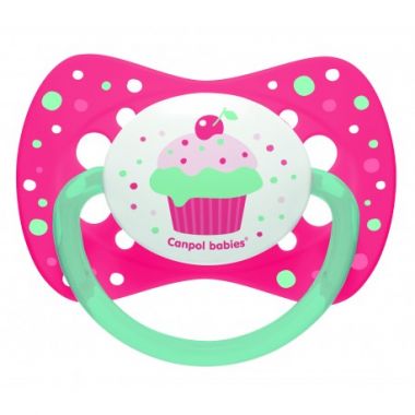 Silikónové symetrické cumlík Canpol Let 'Celebrate Pink Cake