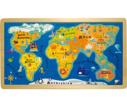 Vkladacie puzzle Small Foot Jednoduchá veľká mapa sveta